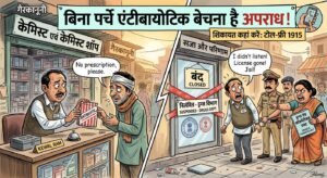 विशेष पड़ताल काउंटर पर बिना पर्चे एंटीबायोटिक बांट रहे मेडिकल स्टोर्स पर प्रशासन की पैनी नजर रद्द होंगे लाइसेंस होगी जेल